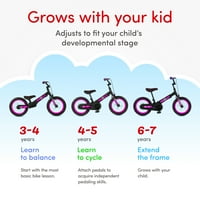 אופני Smartrike ב -1, איזון להמרה לאופני דוושות לילדים בגילאי 3- ורוד