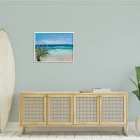 תעשיות סטופל גלים נכנסים קיץ חוף דקל עץ כחול ציור, 24, עיצוב על ידי לורן ג ' יין