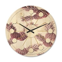 עיצוב אמנות 'אננס קיץ בליס רטרו השלישי' אמצע המאה מודרני עץ קיר שעון