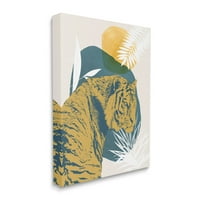 סטופל תעשיות בוטני טייגר חיות בר קולאז ' גרפי אמנות גלריה עטוף בד הדפסת קיר אמנות, עיצוב על ידי קרול רובינסון