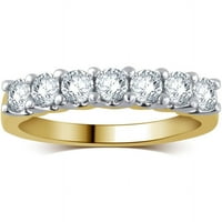 אריסטה קראט ט. וו. יהלום 7-אבן טבעת נישואין בזהב צהוב 10 קראט