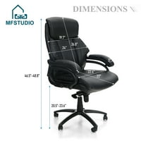 סטודיו ארגונומי משרד כיסא עור מפוצל גדול גבוה גבוהה בחזרה כיסא מחשב עם לומאר תמיכה, נדנדה פונקציה וגובה