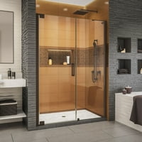 Dreamline Elegance -Ls - in. W in. H דלת מקלחת ציר ללא מסגרת בשמן שפשוף ברונזה