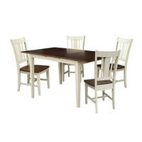 שולחן אוכל עם הרחבת פרפר 12 וכיסאות סן רמו - אספרסו שקדים - סט