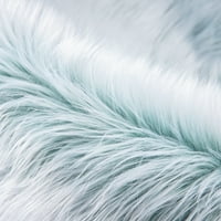 Deluxe Ultra Soft Fau Shoopskin Series Fur Series Pluffy Decortative Shag Rug, מלבן רגליים, טורקיוזה ולבן,