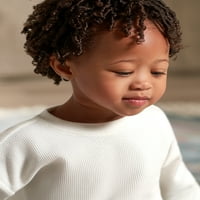 רגעים מודרניים מאת Gerber Baby ילדה שרוול ארוך טופ וופל עליון, סט תלבושת, גדלים 0 3 חודשים