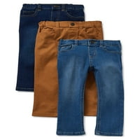 ג 'ינס ג' ינס ג 'ינס ומכנסי אריג בגזרה דקה, מארז 3, מידות 12 מ' -5 ט