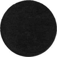 5 'שטיח זריקת שטח של שטח של שטח עגול שחור מוצק