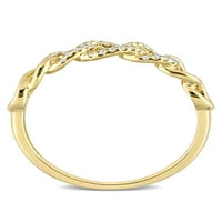 קראט T.W. יהלום 10KT טבעת קישור מיני זהב צהוב