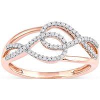1 6CT TDW Diamond 10K ורד זהב לולאות משתלבות טבעת אופנה
