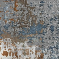 בית דינאמי סקיילר מוריס שטיח שטח מופשט עכשווי, כחול חלודה, 7'8 איקס10 ' 1