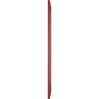 עבודת טחנה של EKENA 12 W 28 H TRUE FIT PVC SLAT אופקי ממוסגר סגנון מודרני תריסים קבועים, אדום אש אדום