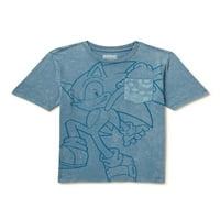 חולצת טריקו לכיס גרפי של Sonic Boys, מידות 4-18