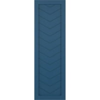 עבודות טחנה של Ekena 15 W 39 H FIT TRUE PVC לוח יחיד שברון סגנון מודרני תריסי הר קבועים, Sojourn Blue