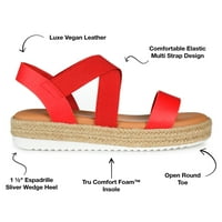 אוסף עיתונאים נשים קרוליין טרו נוחות קצף Espadrille Sliver Wedge Sandals