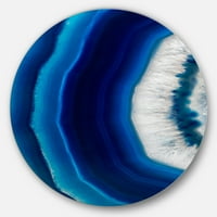 עיצוב 'כחול אגת קריסטל' מופשט מעגל קיר אמנות קיר מתכת