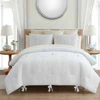 הבית שלי בטקסס סרנה מיטה מלאה של 10 חלקים עם סיבוב לבן בשקית, מלכה