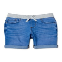 בנות 4- ופלוס מותניים סרוגים ג'ינס ברמודה מכנסיים קצרים
