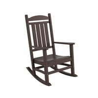 גן 3-חתיכה להגדיר קלאסי פלסטיק אדירונדאק מרפסת נדנדה כיסא עם עגול צד שולחן כלול, חום כהה