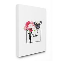 סטופל תעשיות אופנה מעצב לחיות מחמד כלב ופרח ארנק בצבעי מים בד קיר אמנות על ידי אמנדה גרינווד