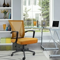 כיסא שולחן משרדי אמצע האחורי של לאקו כיסא משימות רשת ארגונומי עם תמיכה המותנית, כתום