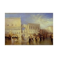סימן מסחרי אמנות 'ונציה, גשר האנחות' אמנות בד מאת טרנר