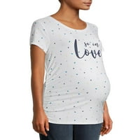 TIME ו- TRU חולצת טריקו גרפית ליולדות לנשים
