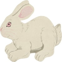 מינה ניצחון פלושליין ארנב ארנב שטיח מבטא לבן