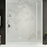 Ove Decors tampa in. L in. W in. H ערכת מקלחת Alcove עם דלת מקלחת ללא מסגרת של ציר בניקל ומקלחת