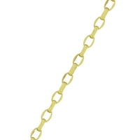 תכשיטים משובחים ברק 10K צמיד שרשרת רולו סגלגל זהב צהוב, 7.5