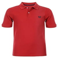 צ'אפס בנים חולצת פולו מוצקה של שרוול קצר קטן אדום 4