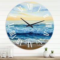 עיצוב אמנות בשעון קיר חוף קוורץ