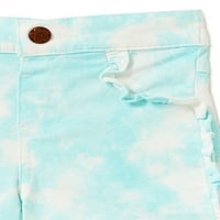 מכנסיים קצרים ארוגים בהדפס צבע עניבה של תינוקות בנות, מידות 0 3-24 מ