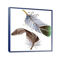 עיצוב אמנות 'מופשט ירוק ציפור נוצת כנף' בוהמי & אקלקטי ממוסגר בד קיר אמנות הדפסה
