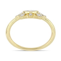 קראט T.W. יהלום 10KT טבעת אירוסין גיאומטרית בציר זהב צהוב